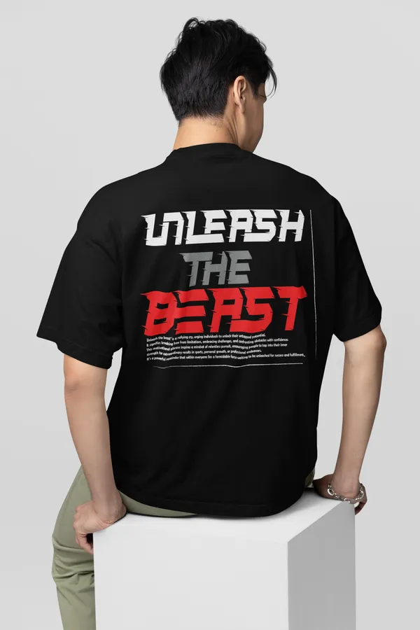 Unleash_The_Beast_Oversized_T_Shirt_For_Bikers_Black