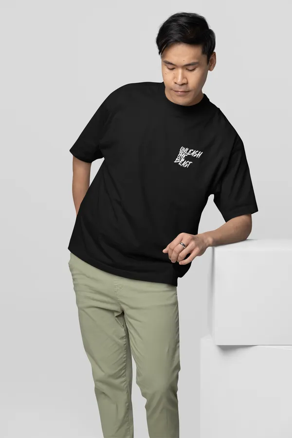 Unleash_The_Beast_Oversized_T_Shirt_For_Bikers_Black