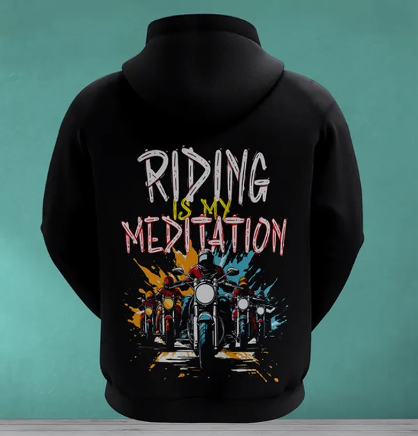 Riding_Is_My_Meditation_Hoodie_For_Bikers