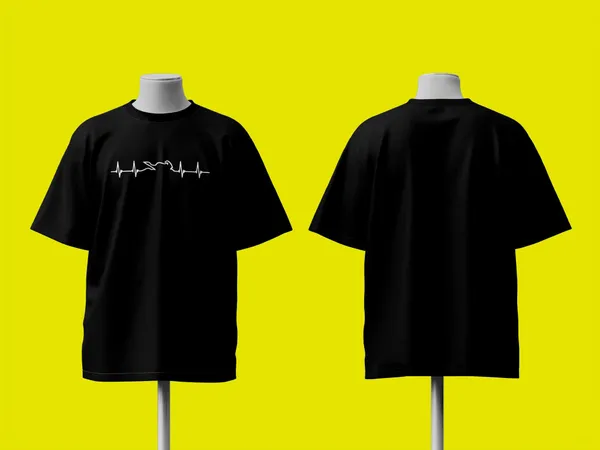 Heartbeat_Of_A_Biker_Oversized_T_Shirt_Black