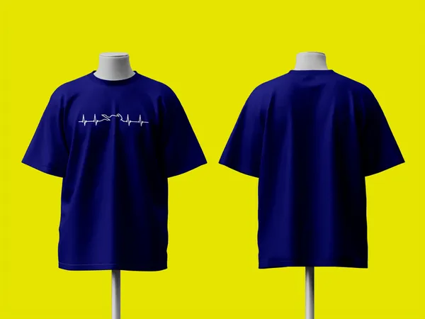 Heartbeat_Of_A_Biker_Oversized_T_Shirt_Navy