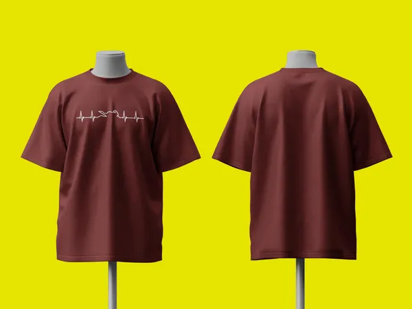 Heartbeat_Of_A_Biker_Oversized_T_Shirt_Brown