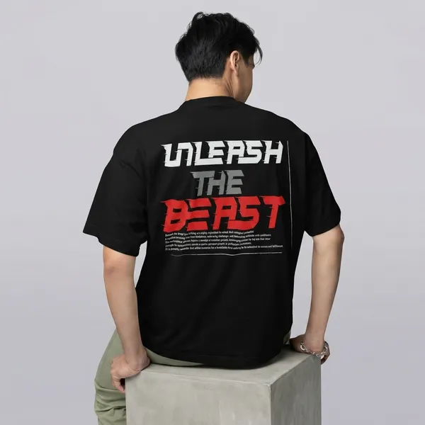 Unleash_The_Beast_Oversized_T_Shirt_For_Bikers_Black
