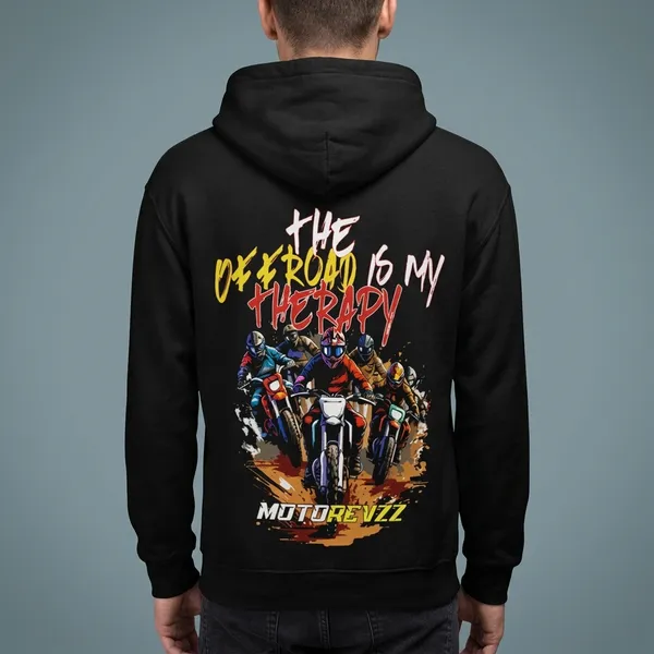 The_Offroad_Is_My_Therapy_Hoodie_For_Bikers_Black