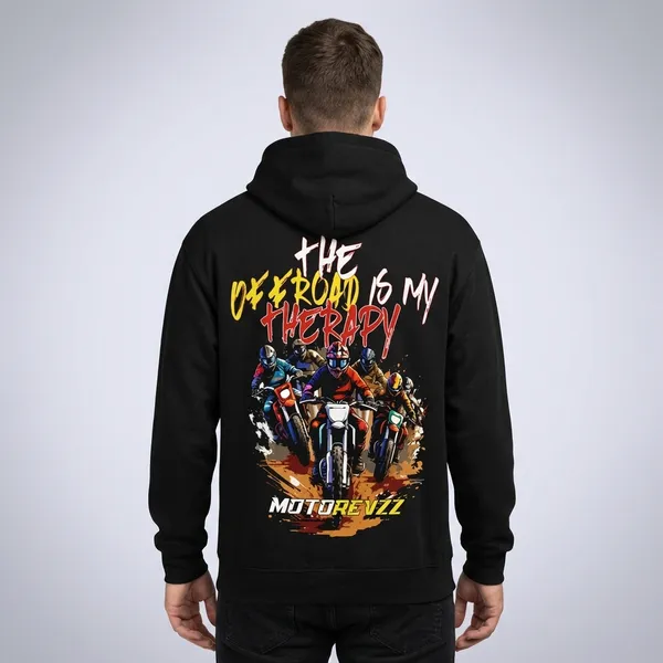 The_Offroad_Is_My_Therapy_Hoodie_For_Bikers_Black