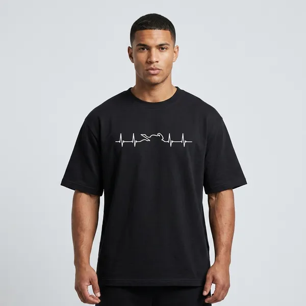 Heartbeat_Of_A_Biker_Oversized_T_Shirt_Black
