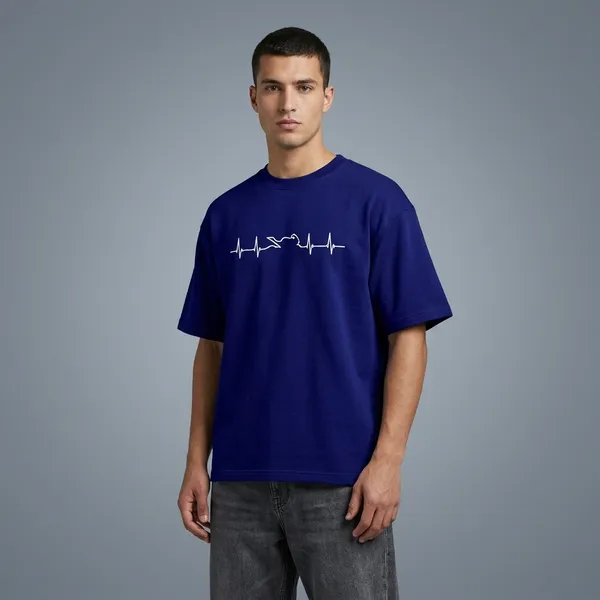 Heartbeat_Of_A_Biker_Oversized_T_Shirt_Navy
