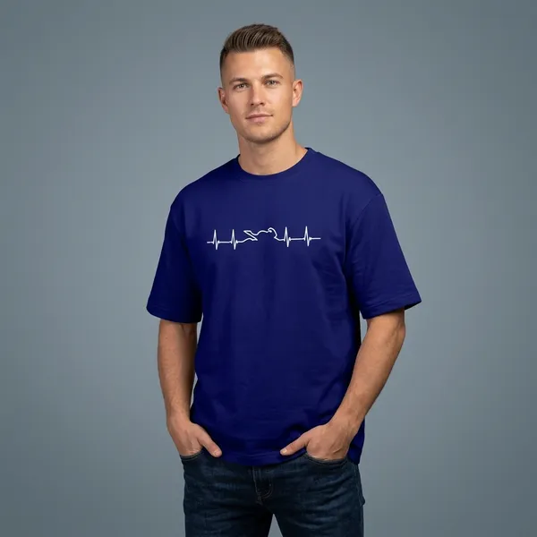 Heartbeat_Of_A_Biker_Oversized_T_Shirt_Navy