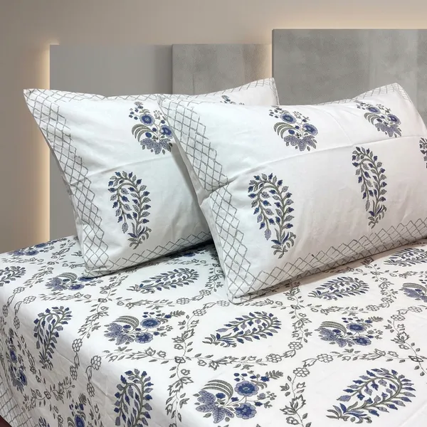 Pure_Cotton_Percale_Floral_Print_Bedcover_With_2_Pillow_Covers