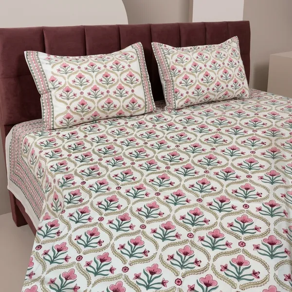 Pure_Cotton_Percale_Hand_Block_Printed_Bedcover_With_2_Pillow_Covers