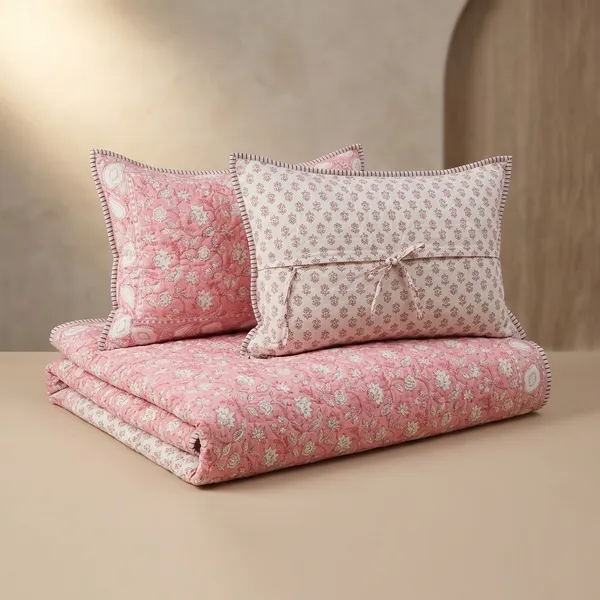Cotton_Percale_Quilted_Hand_Block_Print_Bedcover_With_2_Pillow_Covers