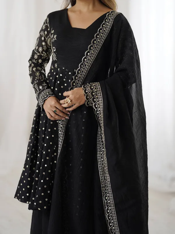 Black_Crunchy_Silk_Embroidered_Sharara_Set_For_Women
