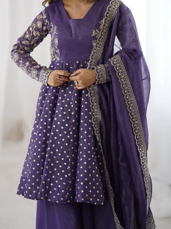 Purple_Crunchy_Silk_Embroidered_Sharara_Set_For_Women