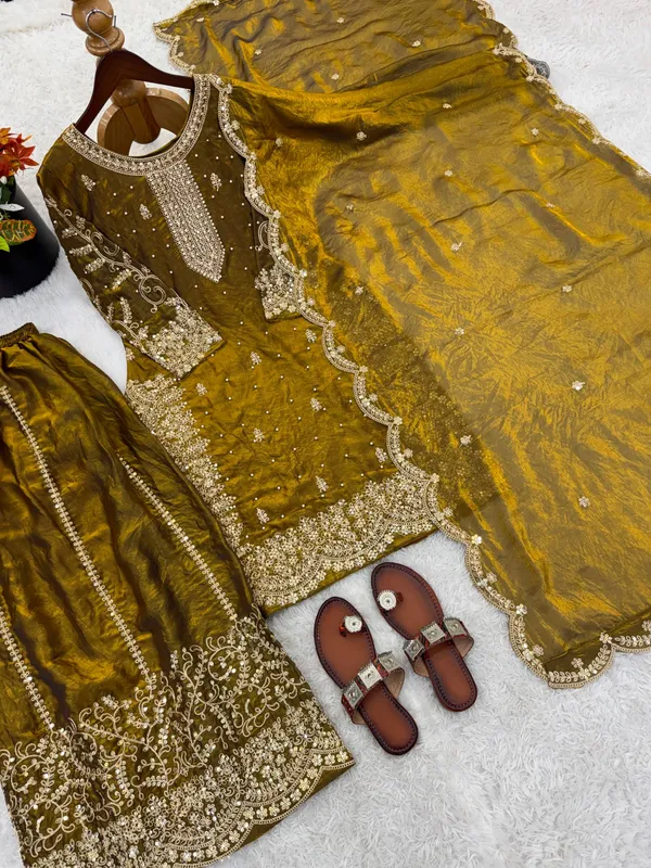 Mustard_Gold_Frendy_Silk_Embroidered_Sharara_Set_For_Women