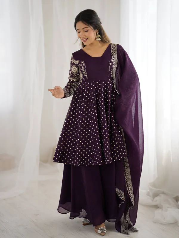 Purple_Crunchy_Silk_Embroidered_Sharara_Set_For_Women