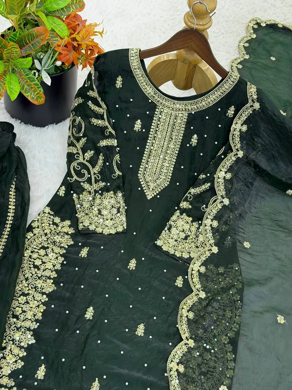 Dark_Green_Frendy_Silk_Embroidered_Sharara_Set_For_Women