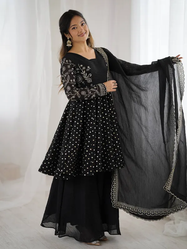 Black_Crunchy_Silk_Embroidered_Sharara_Set_For_Women