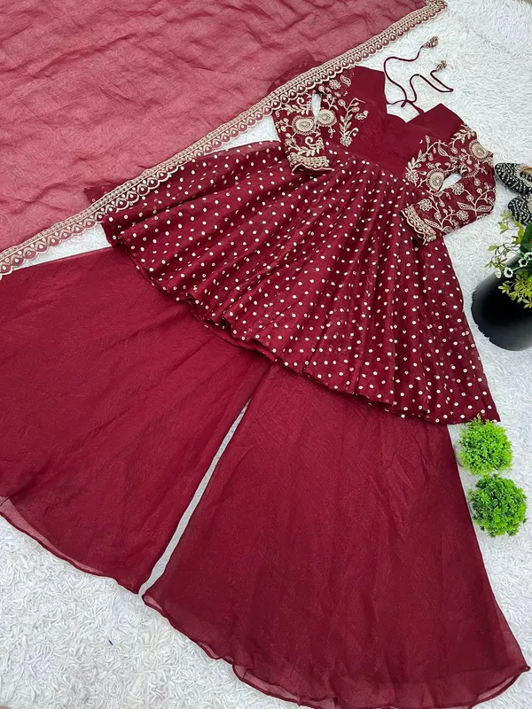 Maroon_Crunchy_Silk_Embroidered_Sharara_Set_For_Women