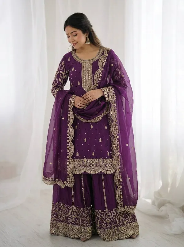 Purple_Frendy_Silk_Embroidered_Sharara_Set_For_Women