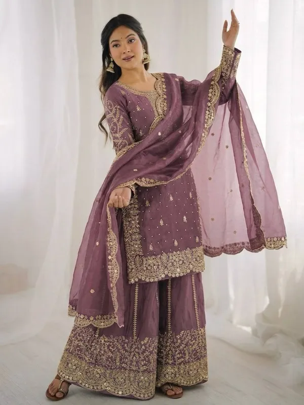Purple_Frendy_Silk_Embroidered_Sharara_Set_For_Women