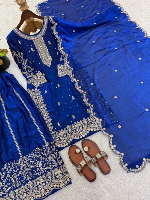 Royal_Blue_Frendy_Silk_Embroidered_Sharara_Set_For_Women