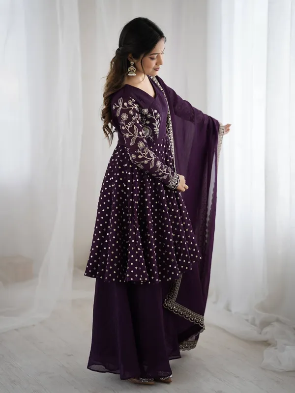 Purple_Crunchy_Silk_Embroidered_Sharara_Set_For_Women