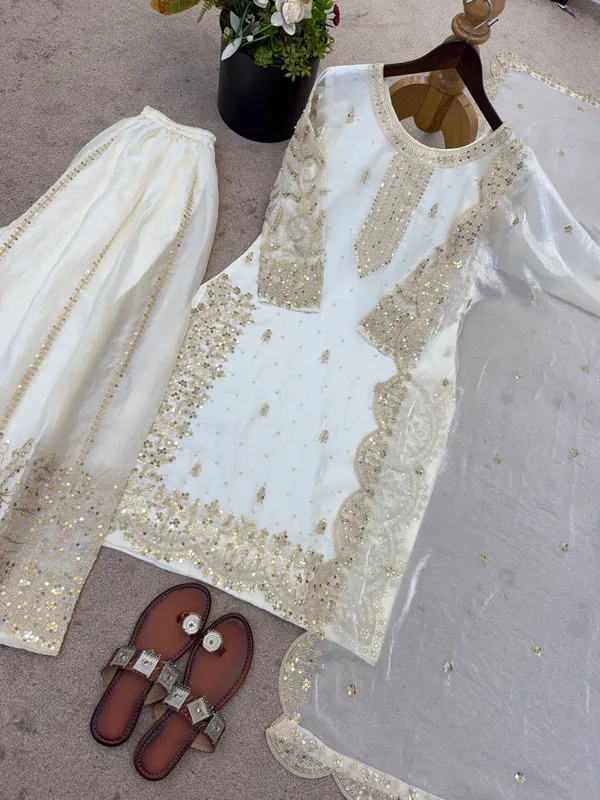 White_Frendy_Silk_Embroidered_Sharara_Set_For_Women