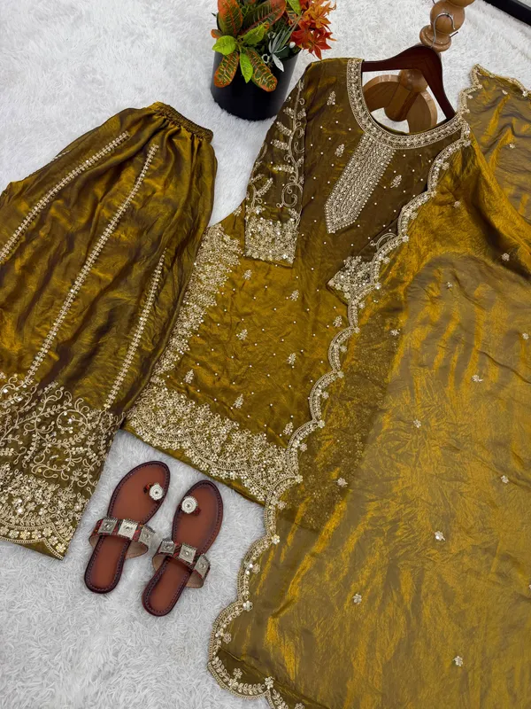 Mustard_Gold_Frendy_Silk_Embroidered_Sharara_Set_For_Women