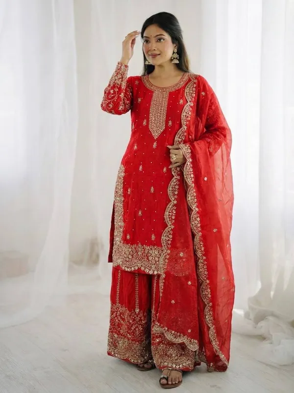 Red_Frendy_Silk_Embroidered_Sharara_Set_For_Women