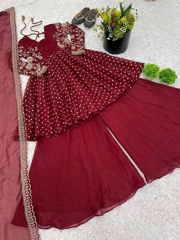 Maroon_Crunchy_Silk_Embroidered_Sharara_Set_For_Women