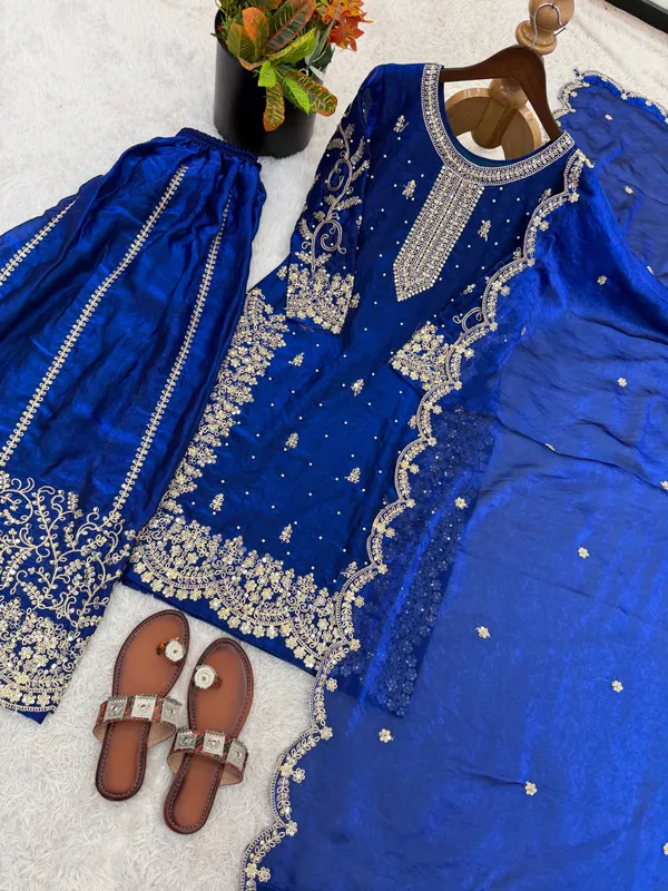 Royal_Blue_Frendy_Silk_Embroidered_Sharara_Set_For_Women