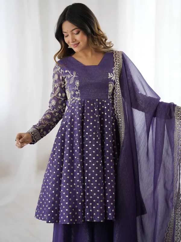 Purple_Crunchy_Silk_Embroidered_Sharara_Set_For_Women