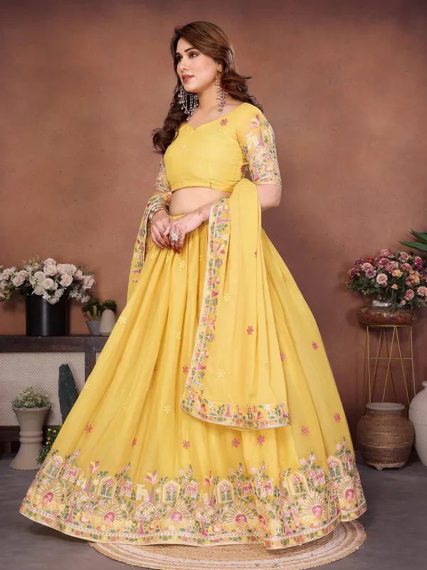 Yellow_Star_Georgette_Embroidered_Lehenga_Choli_Set_For_Women
