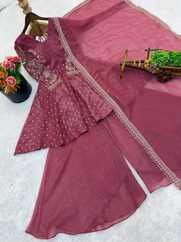 Mauve_Crunchy_Silk_Embroidered_Sharara_Set_For_Women