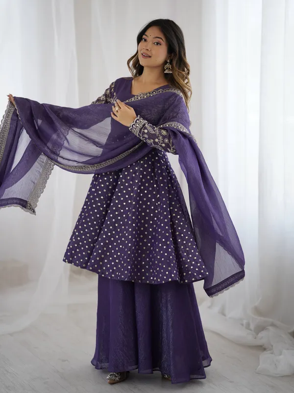 Purple_Crunchy_Silk_Embroidered_Sharara_Set_For_Women