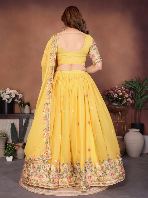 Yellow_Star_Georgette_Embroidered_Lehenga_Choli_Set_For_Women