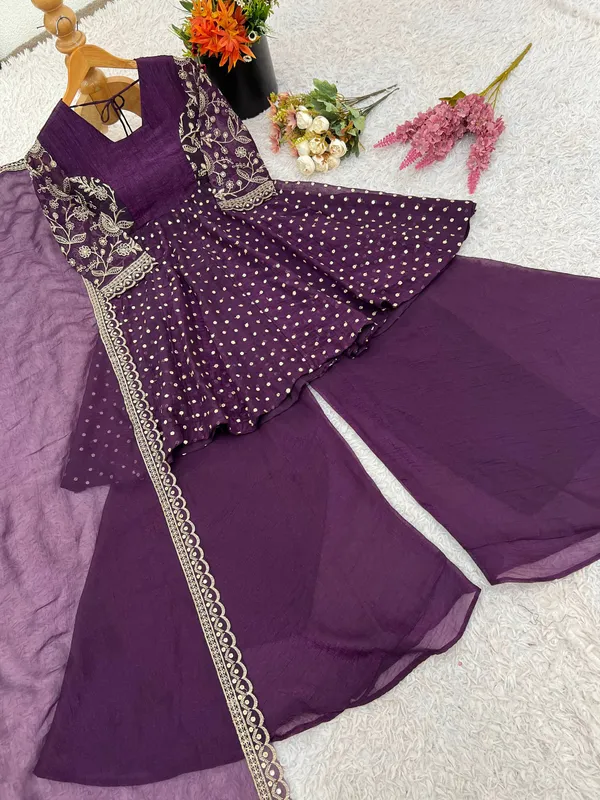 Purple_Crunchy_Silk_Embroidered_Sharara_Set_For_Women