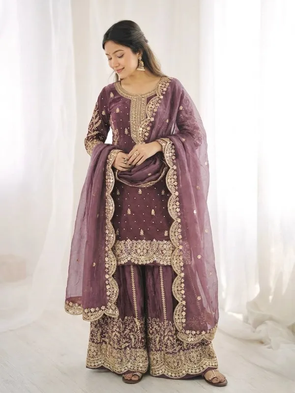 Purple_Frendy_Silk_Embroidered_Sharara_Set_For_Women