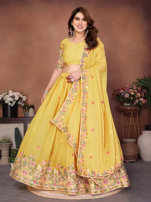 Yellow_Star_Georgette_Embroidered_Lehenga_Choli_Set_For_Women