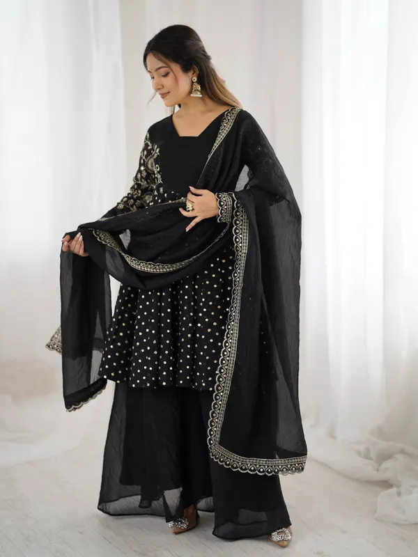 Black_Crunchy_Silk_Embroidered_Sharara_Set_For_Women