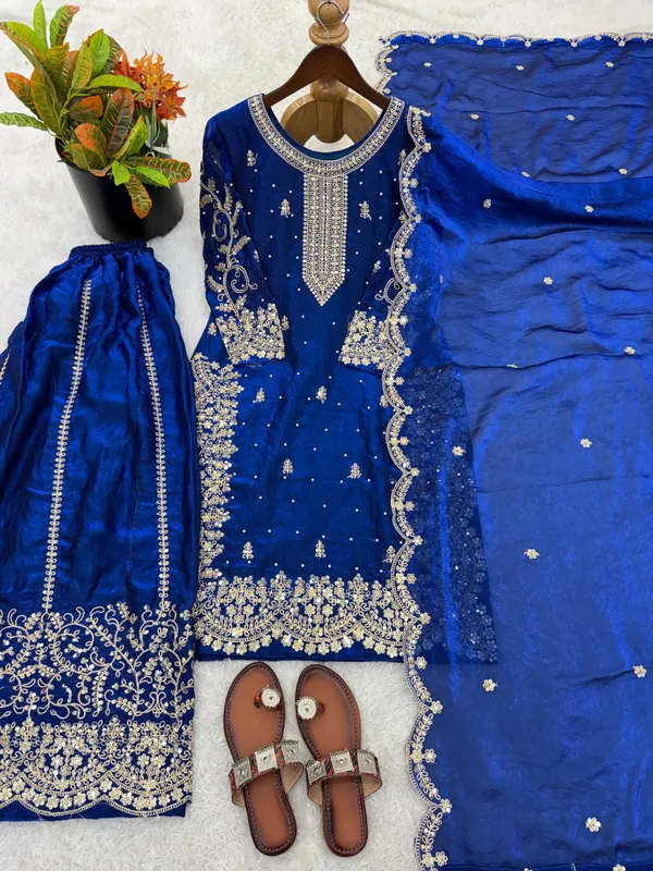 Royal_Blue_Frendy_Silk_Embroidered_Sharara_Set_For_Women