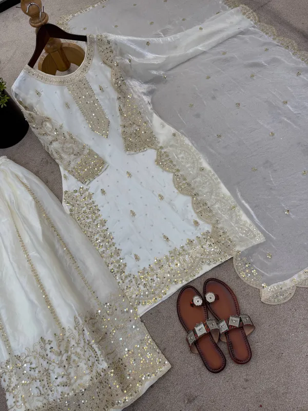 White_Frendy_Silk_Embroidered_Sharara_Set_For_Women