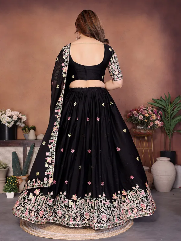Black_Star_Georgette_Embroidered_Lehenga_Choli_Set_For_Women