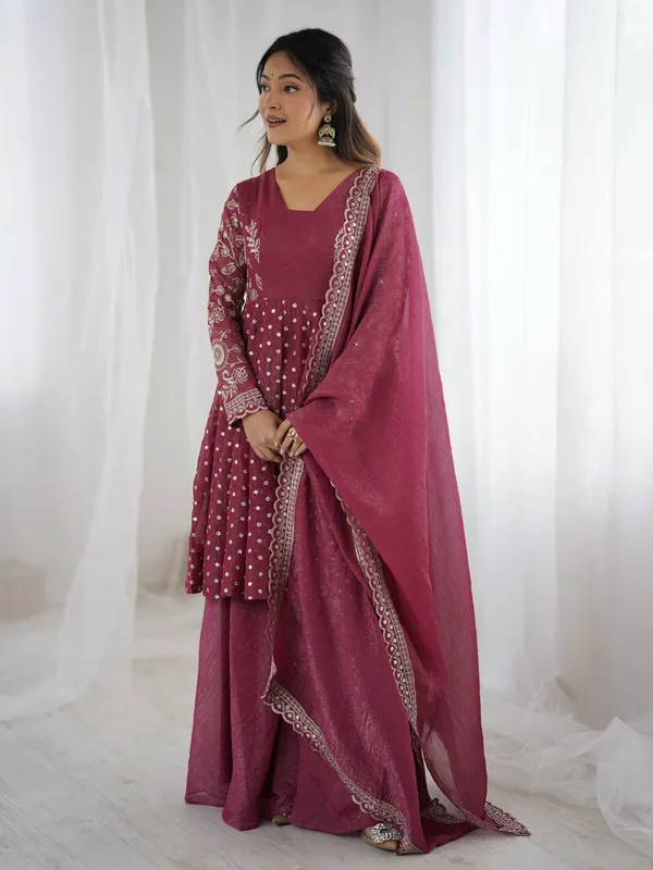 Mauve_Crunchy_Silk_Embroidered_Sharara_Set_For_Women