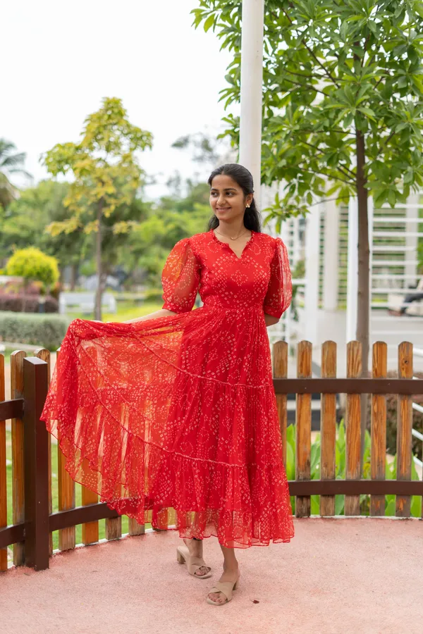 red maxi dress india Red Long Western Maxi Dress Indian Rani