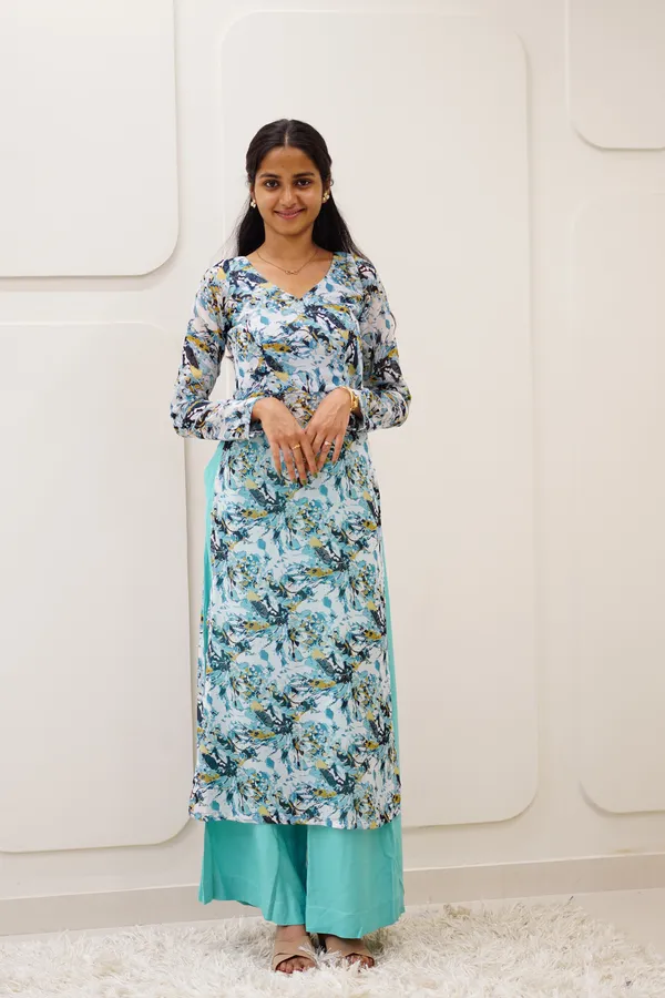 Women's_Sea_Green_Floral_Kurta_Set