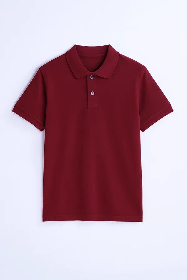 Maroon_Cotton_Regular_Fit_Polo_T-Shirt_For_Men