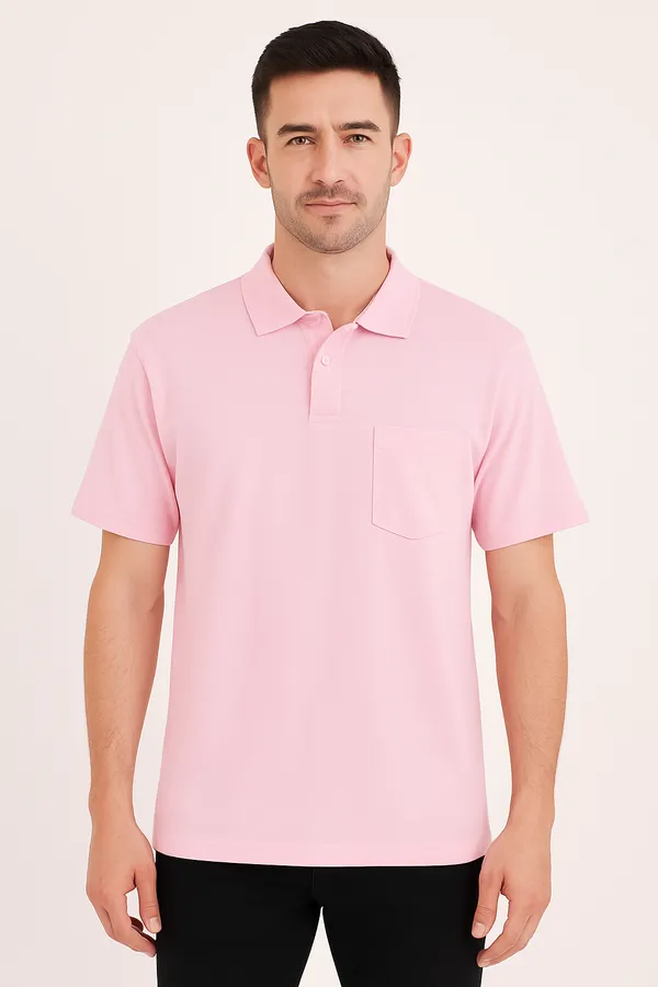 Pink_Cotton_Regular_Fit_Polo_T-Shirt_For_Men
