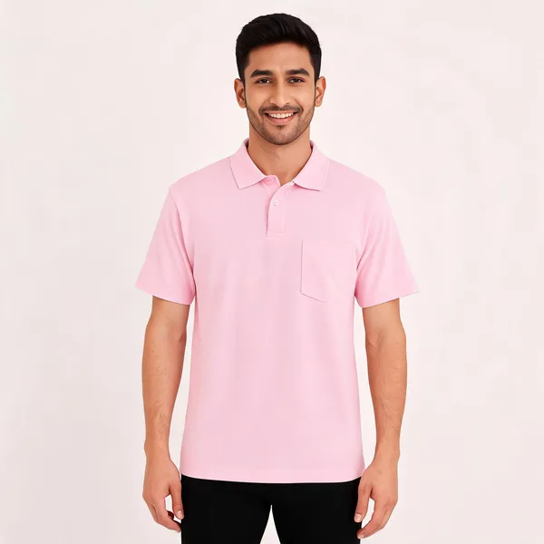 Pink_Cotton_Regular_Fit_Polo_T-Shirt_For_Men