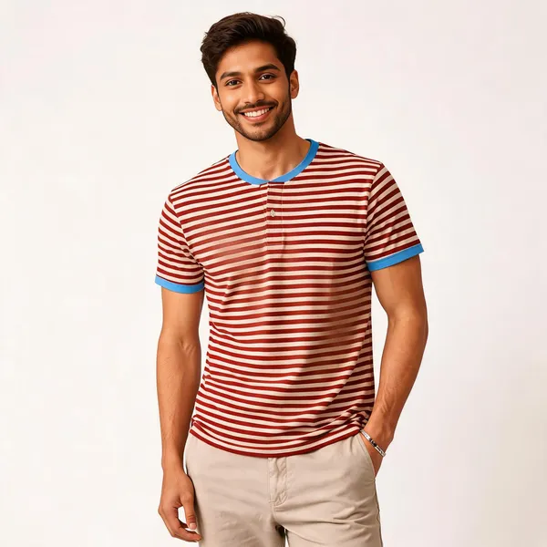 Red_And_White_Striped_Henley_T-Shirt_For_Men